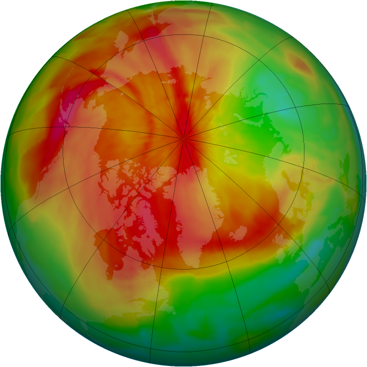 Arctic ozone map for 31 March 2015